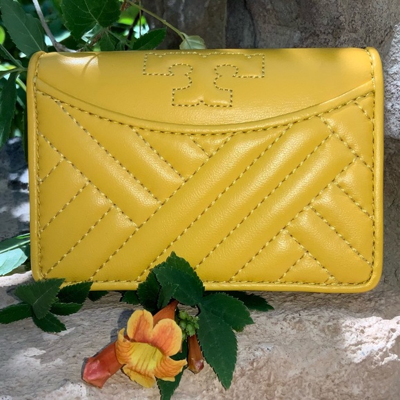 Tory Burch Yellow Leather Mini Wallet - Picture 15 of 16